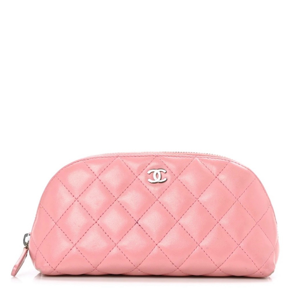 Chanel Pink Quilted Cosmetic Case